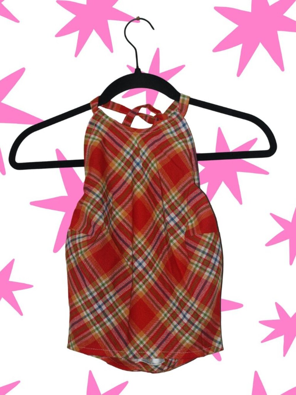 VTG 80's Country Sophisticates tie back halter top XS